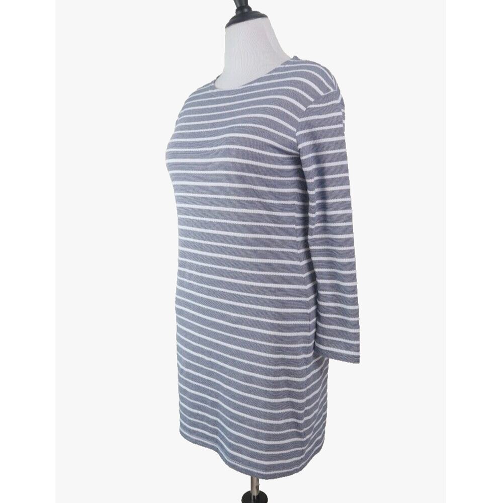 Sail To Sable Size M T Shirt Shift Dress 3/4 Sleeve Blue White Stripe